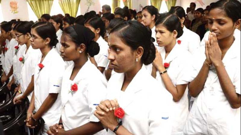 The trend of Government nursing college students topping in entrance tests had reversed since 2008 when the State Government ordered higher secondary marks as the basis for BSc (nursing) admissions.