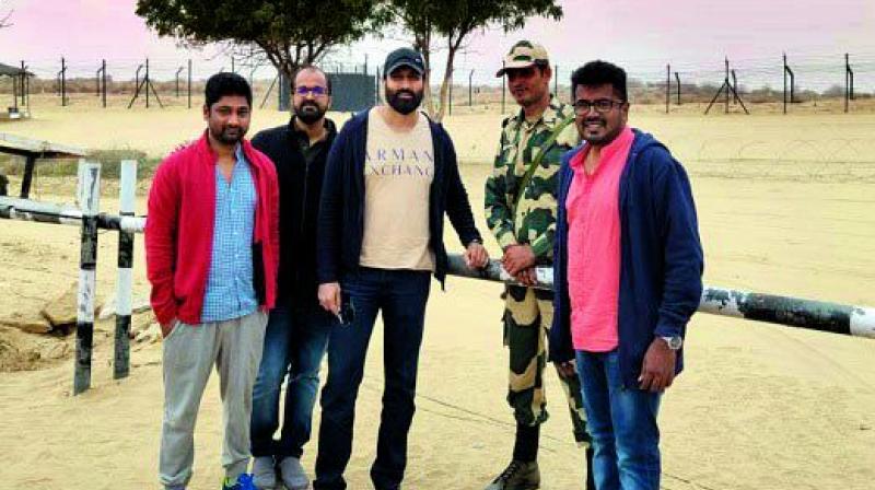 Gopichand with his team at the Indo-Pak border.