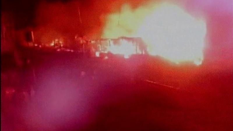 A health care centre in Lodhama and a hydel project in Rimbik were set ablaze on Thursday night. (Photo: ANI | Twitter)