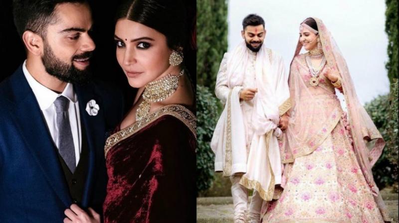 Virat and Anushka looking ethereal at their wedding.