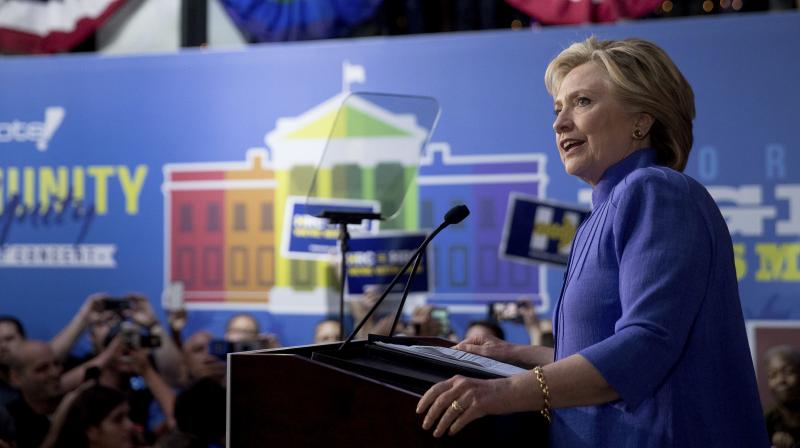 Democratic presidential candidate Hillary Clinton speaks at a rally and concert at The Manor Complex in Wilton Manors. (Photo: PTI)