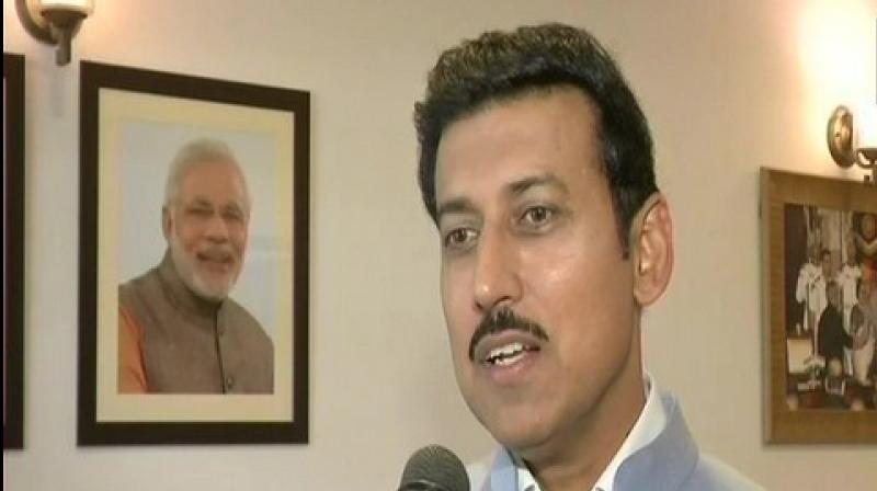 Rathore tweeted, You believe international media over own Intelligence agencies? You seem happy when media quoted by you says  no losses in strike ?...and sir, for us you went to London to find evidence against EVMs, will you please also go to Balakot to check? (Photo: ANI)