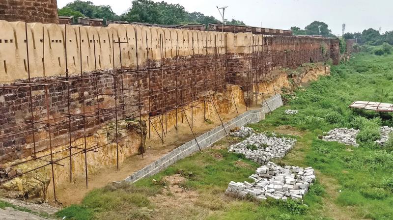 Moat around Big Temple at Thanjavur to be improved under Smart City scheme. (Photo: DC)