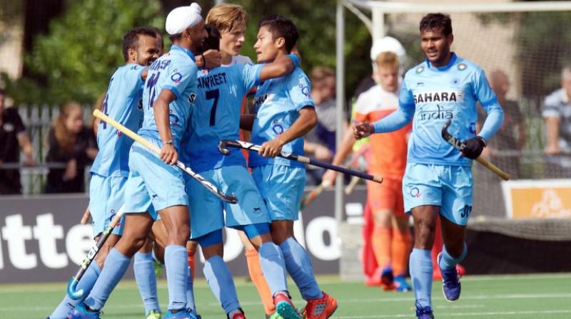 Led by Manpreet Singh, the team last night featured nine players from the junior team, but still beat an experienced Netherlands squad through goals from Gurjant and Mandeep . (Photo: Hockey India)