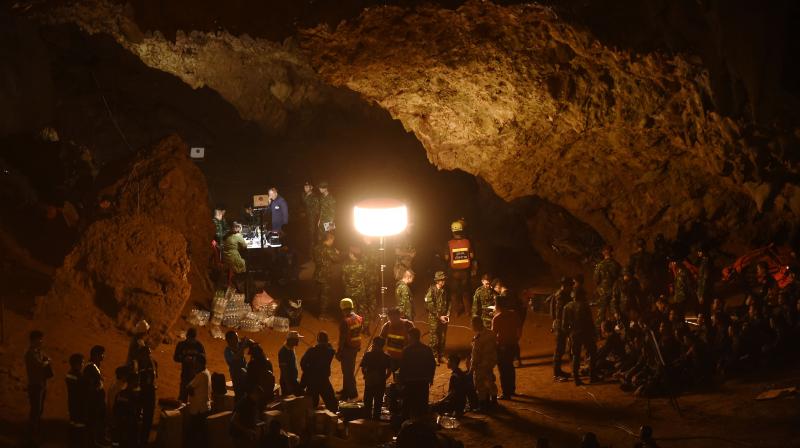 The race to save the boys has dominated news bulletins, gripping the nation, and relatives of the missing children have kept up a long vigil at the mouth of the cave.(Photo: AFP)