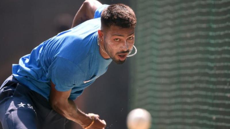 Hardik Pandya was struck by a ball during a net session ahead of the 3rd India-England Test in Mohali. (Photo: AFP)