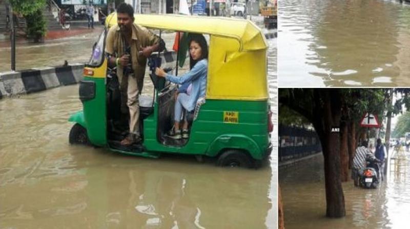 At least 17 different locations in the city recorded waterlogging. (Photo: ANI | Twitter)