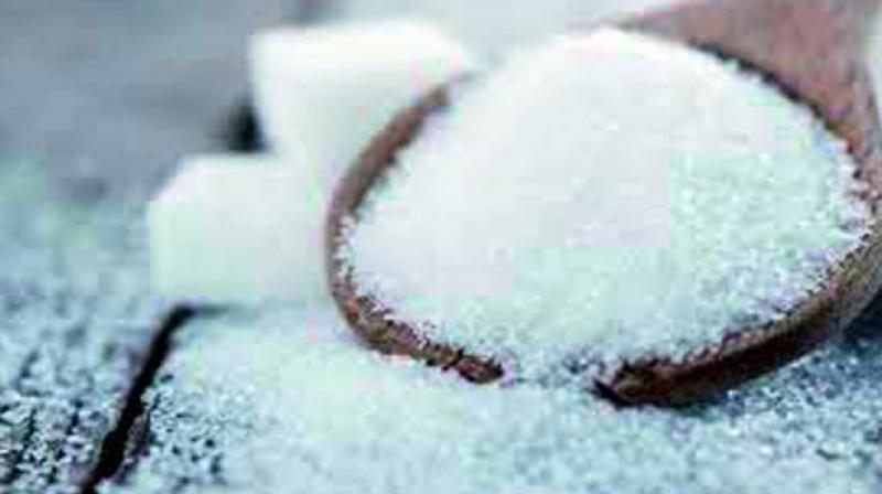 Sugar mills have produced 1.04 lakh tonnes of sugar, as against 1.87 lakh tonnes in the corresponding period last year.
