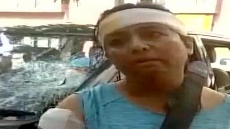 The victim, identified as Nandini, alleged foul play on the end of the police, stating that she felt trapped in the situation as no action was taken against the alleged illegal cow mafia, as promised to her upon reporting the activity. (Photo: ANI | Twitter)