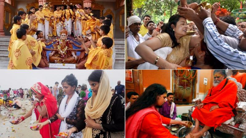 Hundreds of Hindu devotees celebrate Guru Purnima across India