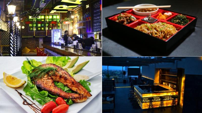 Here are places you can enjoy IPL, while you dine. (Clockwise from top: Traffic Gastropub, Royal China, Level Seven, Unlimited Food Factory)
