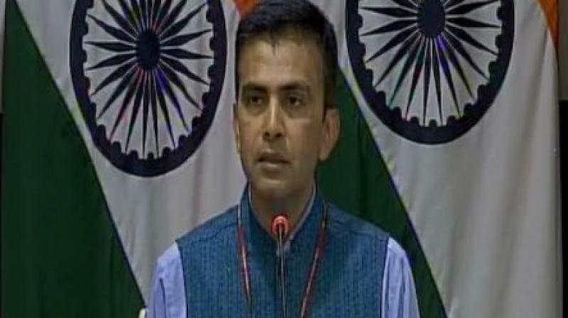MEA spokesperson Raveesh Kumar also referred to the US declaring the groups Pakistan-based chief Syed Salahuddin as a global terrorist nearly two months ago. (Photo: ANI)