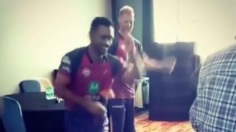 MS Dhoni may not be Rising Pune Supergaint captain anymore, but hes enjoying his time with the franchise in the 10th edition of the IPL. (Photo: Screengrab)