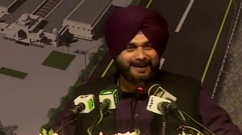 Sidhu congratulated his friend Khan for the initiative and hoped that there will be love and peace between both the nations. (Photo: ANI/Twitter)
