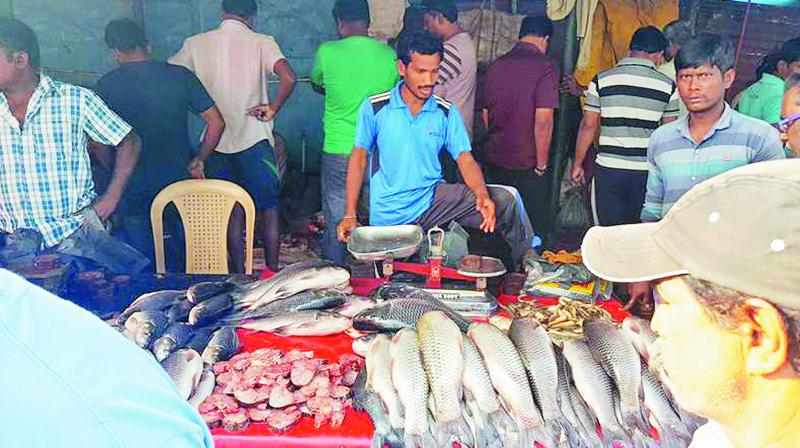 A file photo of the fish market behind RTC Complex in Visakhapatnam.