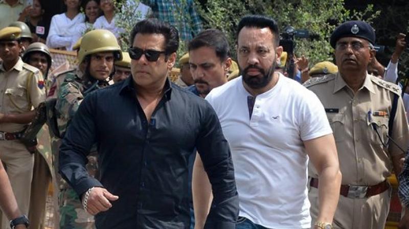 Bollywood actor Salman Khan arrives at the court to hear the verdict in decades-old black buck poaching case, in Jodhpur on Thursday. The court awarded Khan five years in jail in the case. (Photo: PTI)
