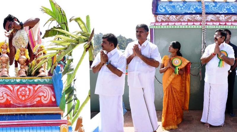 CM Edappadi K.Palaniswamy took part in the Sree Muthaalamman temple consecration function. 	 DC