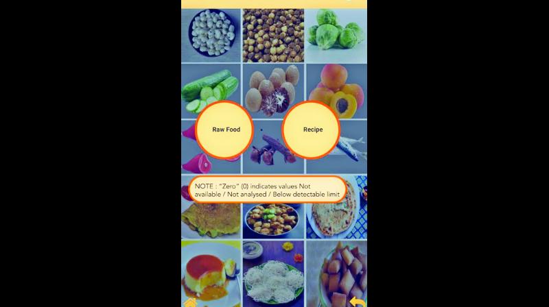 Mobile app contains names of food items in 17 Indian languages.