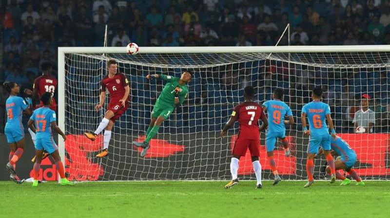 Indias maiden appearance in Fifas flagship junior football tournament was a respectable one, the hosts going down 0-3 margin to USA here on Friday evening. (Photo: AP)