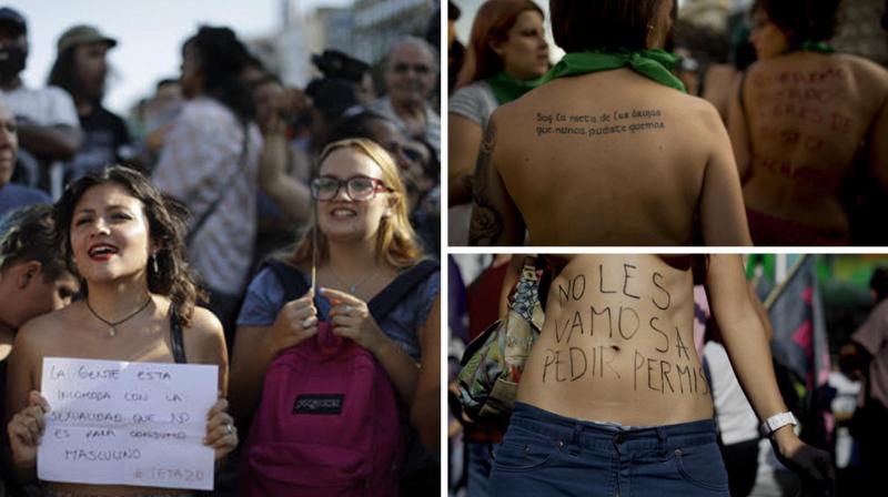 In Argentina, women drop tops to protest topless ban