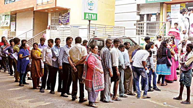 Banks, which were working on Sunday had long queues snaking out of their offices.