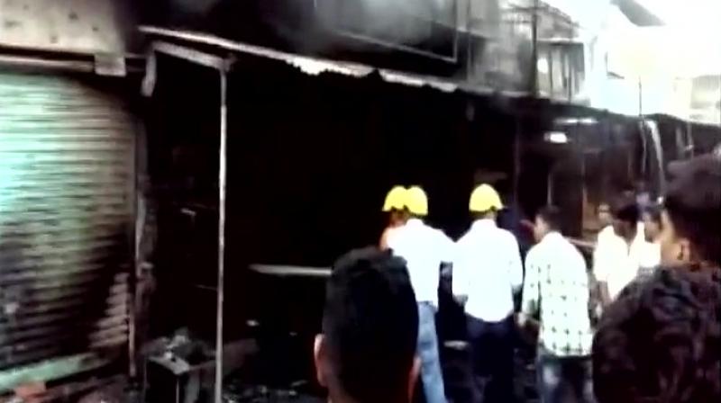 Police and fire officials were deployed in large number at the spot. (Photo: ANI Twitter)