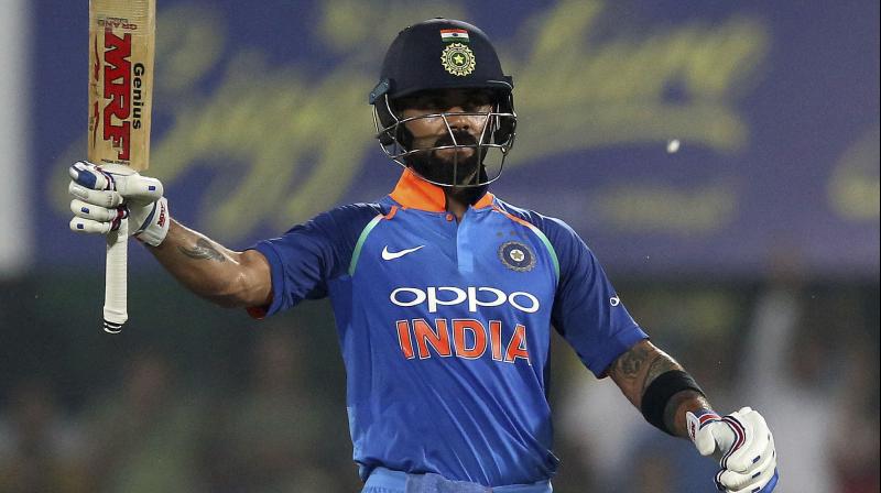 Kohli now becomes the fourth Indian cricketer after Sachin Tendulkar (18426), Sourav Ganguly (11221) and Rahul Dravid (10768) to join the 10000-run ODI club. (Photo: AP)