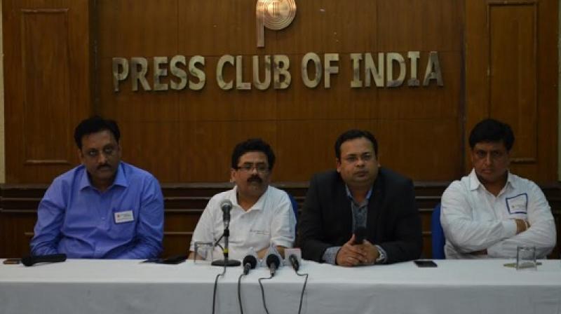 Vikas Calla CMO Prathem Bazar, Ashutosh Bajpai MD Prathem Bazar, Rohit Srivastav CEO Katyayani Channel, Devinder Verma Director and CEO Prathem Bazar (From Left to Right)
