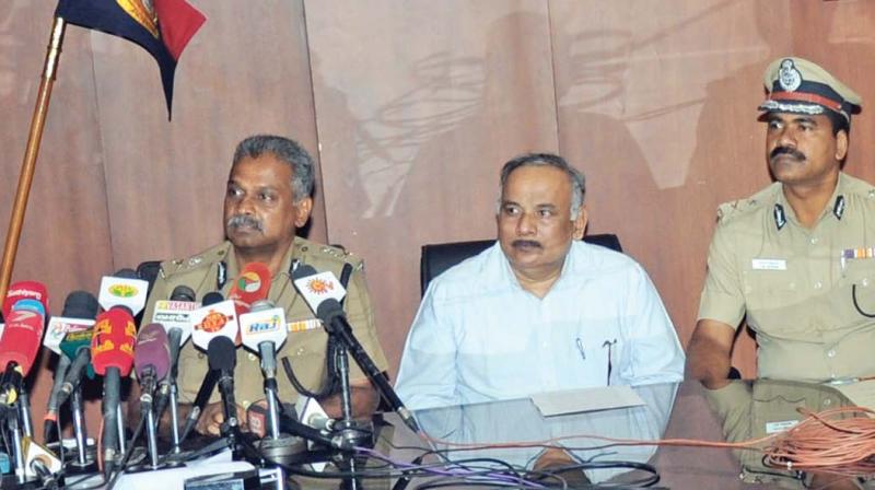 City police commissioner A.K. Viswanathan addressing the media. (Photo: DC)