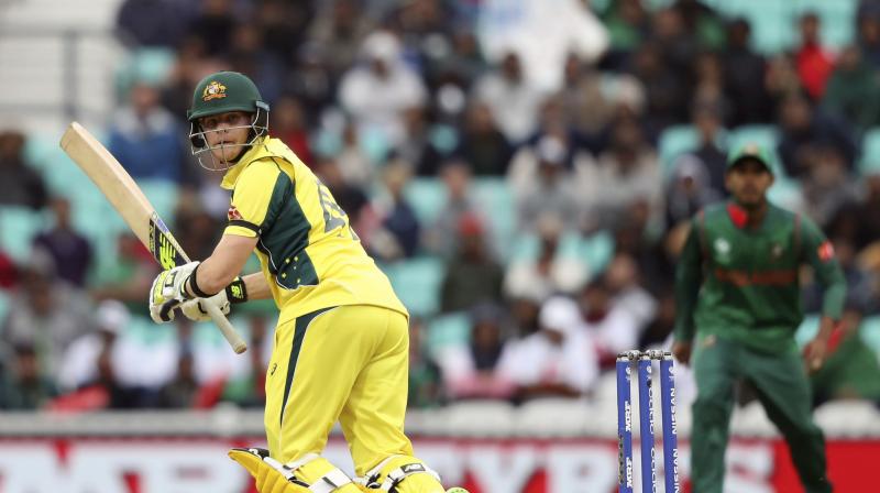 Australias Steven Smith bats during the ICC Champions Trophy, Group A match between Australia and Bangladesh at The Oval in London, Monday June 5, 2017. (Photo: AP)