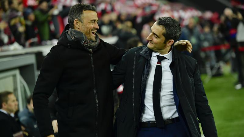 Ernesto Valverde, 53, a former Barcelona player who left Athletic Bilbao after four years in charge last week, replaces Luis Enrique with the task of getting the most out of a star-studded squad containing Lionel Messi, Neymar and Luis Suarez. (Photo: AP)