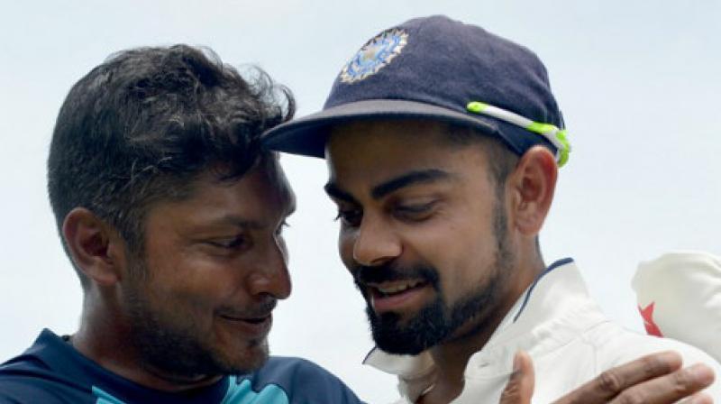 I am sure that Virat Kohli is going to be desperate to bounce back after a disappointing IPL,\ said formerSri Lanka batsman Kumar Sangakkara, ahead of the ICC Champions Trophy. (Photo: AFP)