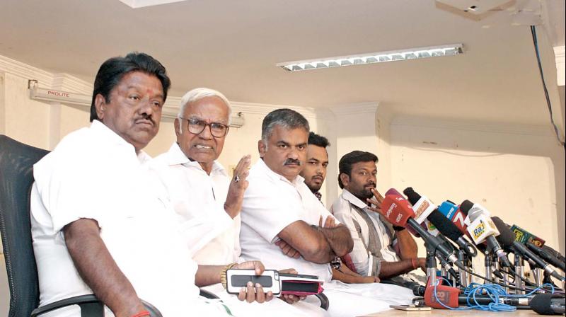 Campaigners during a press conference in city. (Photo: DC)