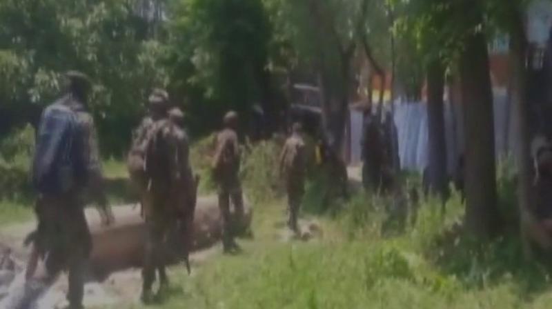 The gunbattle began on Monday morning after the security forces launched a search operation based on a specific tip-off about the militants presence in Pulwama. (Photo: ANI/Twitter)