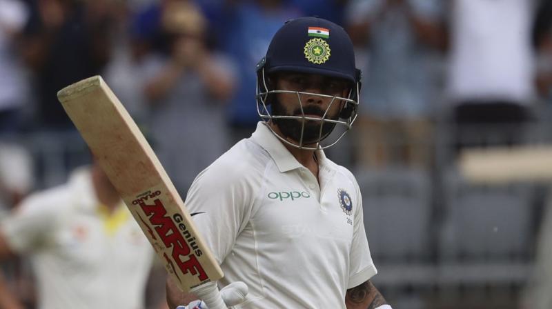 Playing in his 75th Test, Virat Kohli notched up his 25th Test hundred and 6th in Australia on Day three of the second India versus Australia Test in Perth. (Photo: AP)