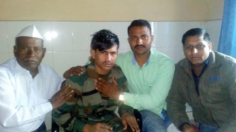 The soldier, from 37 Rashtriya Rifles, had gone missing on September 29, 2016, after he \inadvertently\ crossed the Line of Control (LoC), following which the Pakistan Army had taken him into custody. He was handed over to the Indian Army four months later. (Photo: ANI/Twitter)