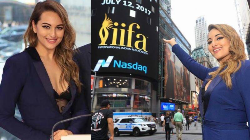 Sonakshi kicks off IIFA 2017 at Nasdaq stock exchange in New York