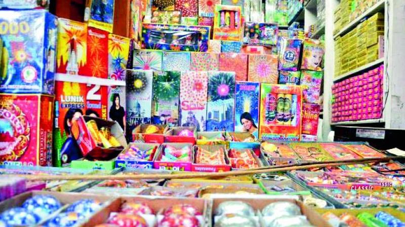 People going to buy crackers in Tirupati and Nell-ore feel the pinch with the mounting prices.