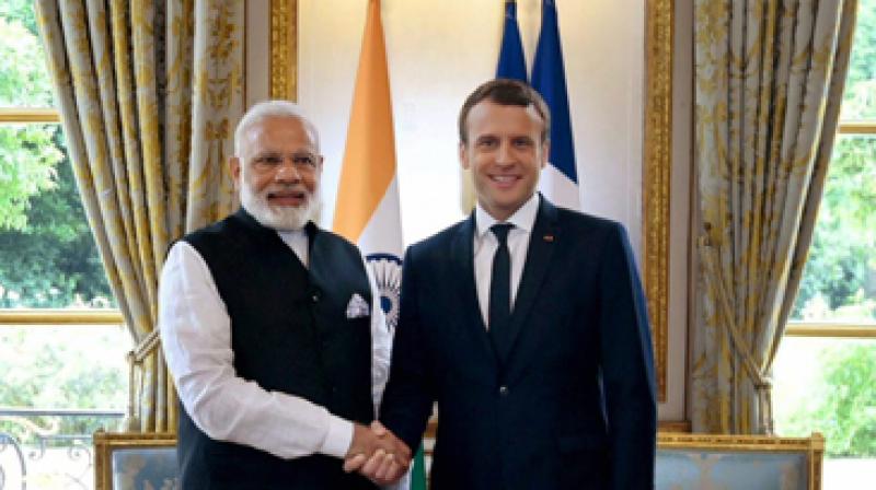 Prime Minister Narendra Modi and French President Emmanuel Macron. (Photo: PTI)