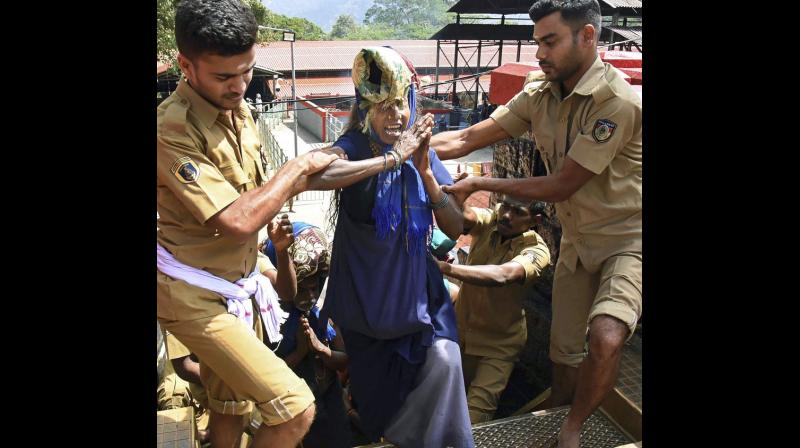 In their plea, four women petitioners said that though they had followed the necessary rituals for Sabarimala darshan, they were forced to abandon their plan by protesters who had heckled and harassed them in their hometown, Ernakulam. (Photo: File | PTI)