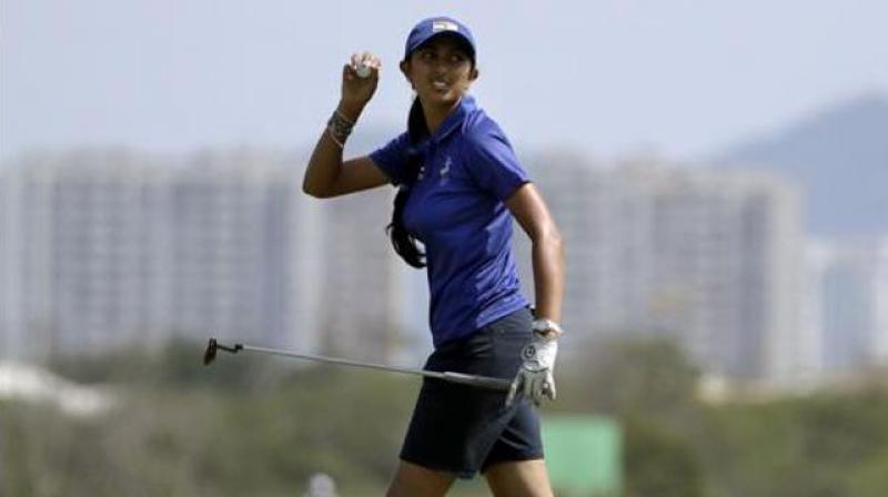 Aditi held her nerve to secure her 13th birdie of the tournament on the par-5 18th to make history. (Photo: AP)