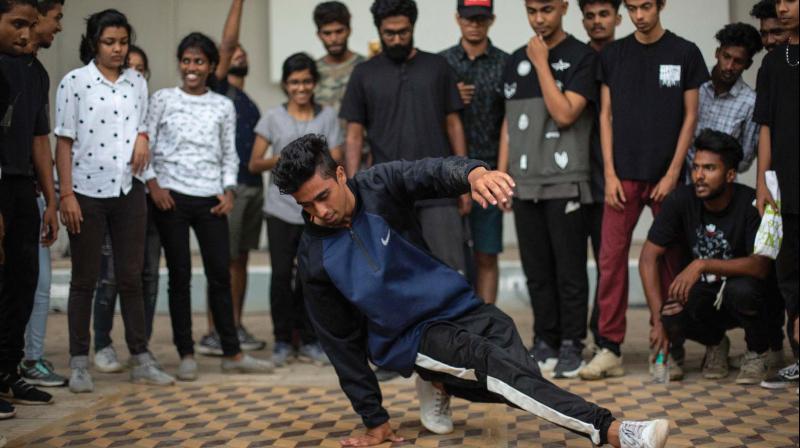 Southside Bboys (SSB) showcase a dash of hip-hop culture at the Pop Up Pavilion  at Fort Kochi