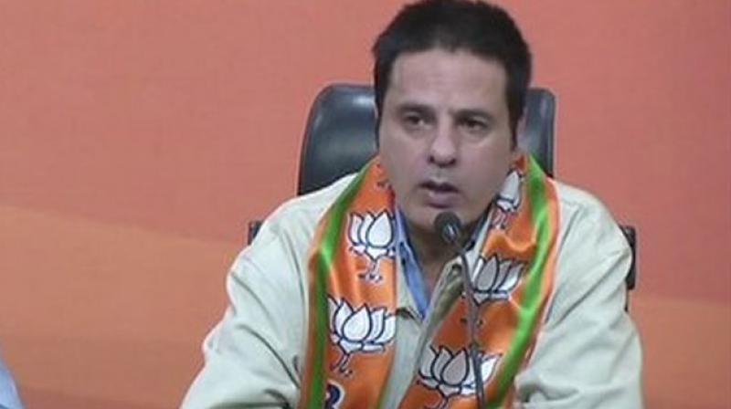 Actor Rahul Roy on Saturday joined the BJP in presence of Union Minister Vijay Goel at the party headquarters in New Delhi. (Photo: ANI/Twitter)