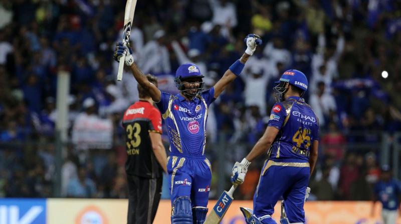 Hardik Pandya and Rohit Sharma steadied the Mumbai ship in the end, to steer them to a 5-wicket win. (Photo: BCCI)