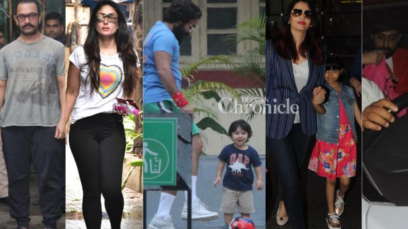 Abhishek welcomes Aishwarya, Aaradhya, Taimurs football fun, others clicked