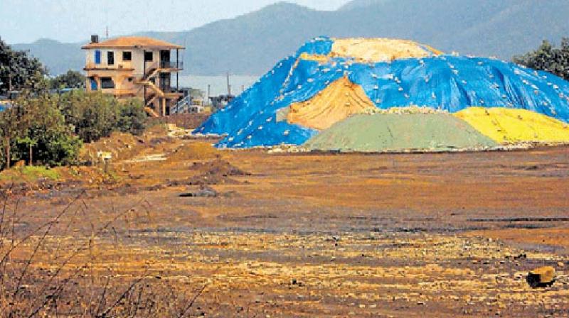 A file photo of iron ore stored at Belekeri port near Karwar