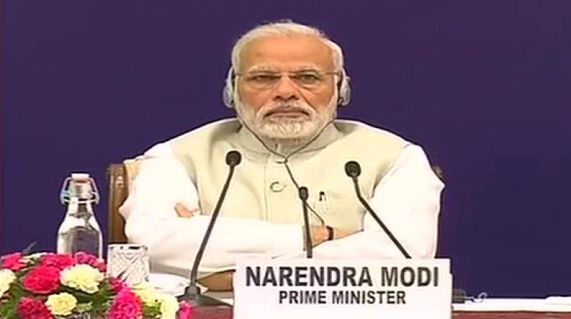 Prime Minister Narendra Modi on Sunday said the challenge now before the government is to take the economic growth rate to double digits, for which many important steps would have to be taken. (Photo: ANI/Twitter)