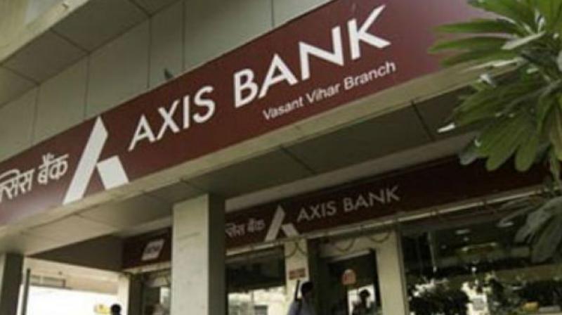 Stock of Axis Bank closed 2.56 per cent down at Rs 444.60 on BSE.
