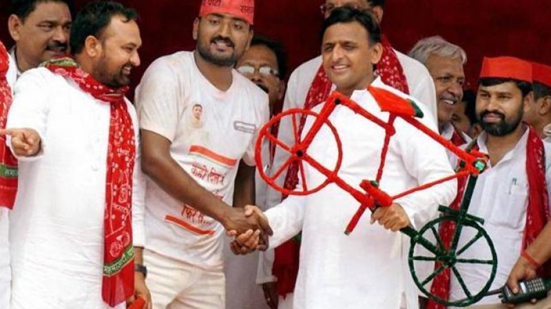 Samajwadi Partys symbol is a cycle. (Photo: PTI/File)