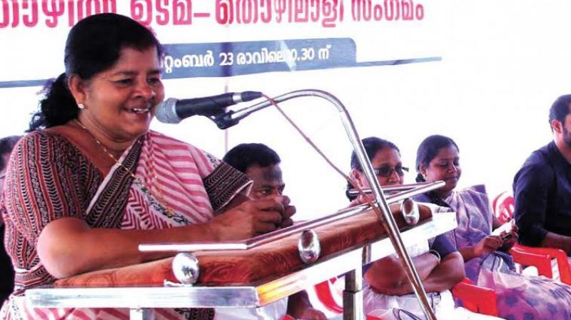Cashew development minister J. Mercykuttyamma.